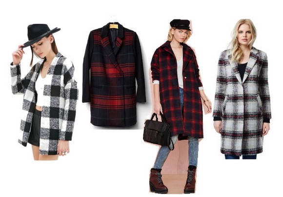 В моде клетчатые пальто В моде клетчатые пальто