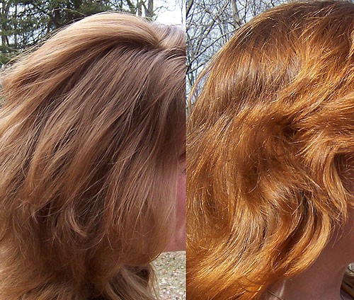 Результаты окрашивания хной, до и после Результаты окрашивания хной, до и после